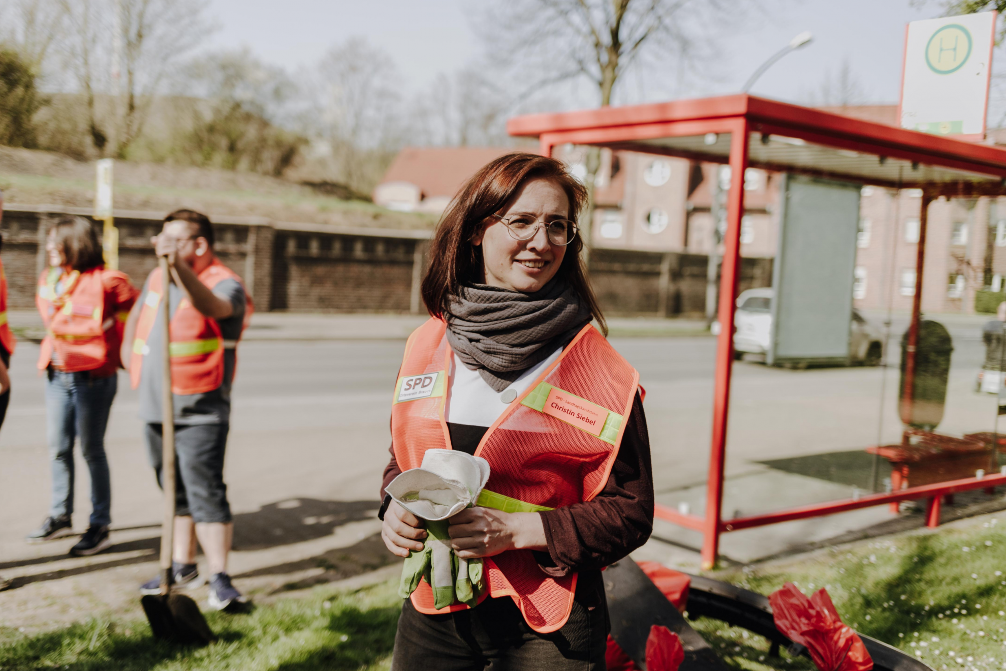 Christin Siebel in Arbeitskleidung